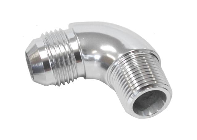 Aeroflow AF522-08-08S 90 Deg 1/2" To -8AN Full Flow Silver No Restriction In Bend AF522-08-08S