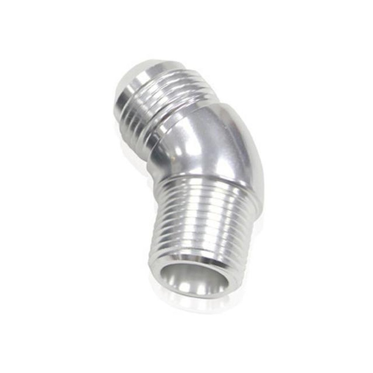 Aeroflow AF523-06-06S 45 Deg 3/8" To -6AN Full Flow Silver No Restricion In Bend AF523-06-06S