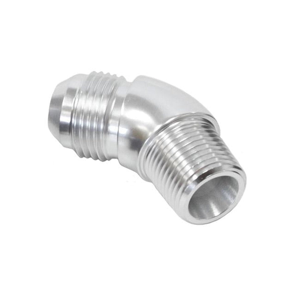 Aeroflow AF523-08S 45 Deg 3/8" To -8AN Full Flow Silver No Restricion In Bend AF523-08S