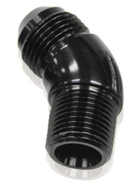 Aeroflow AF523-08BLK 45 Deg 3/8" To -8AN Full Flow Black No Restricion In Bend AF523-08BLK