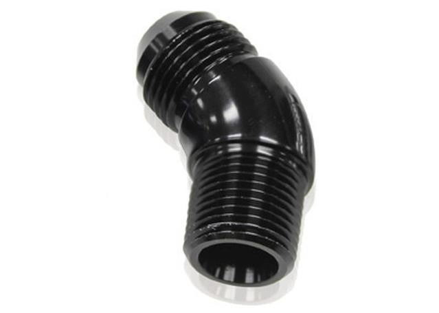Aeroflow AF523-10-12BLK 45 Deg 3/4" To -10AN Full Flow Black No Restricion In Bend AF523-10-12BLK