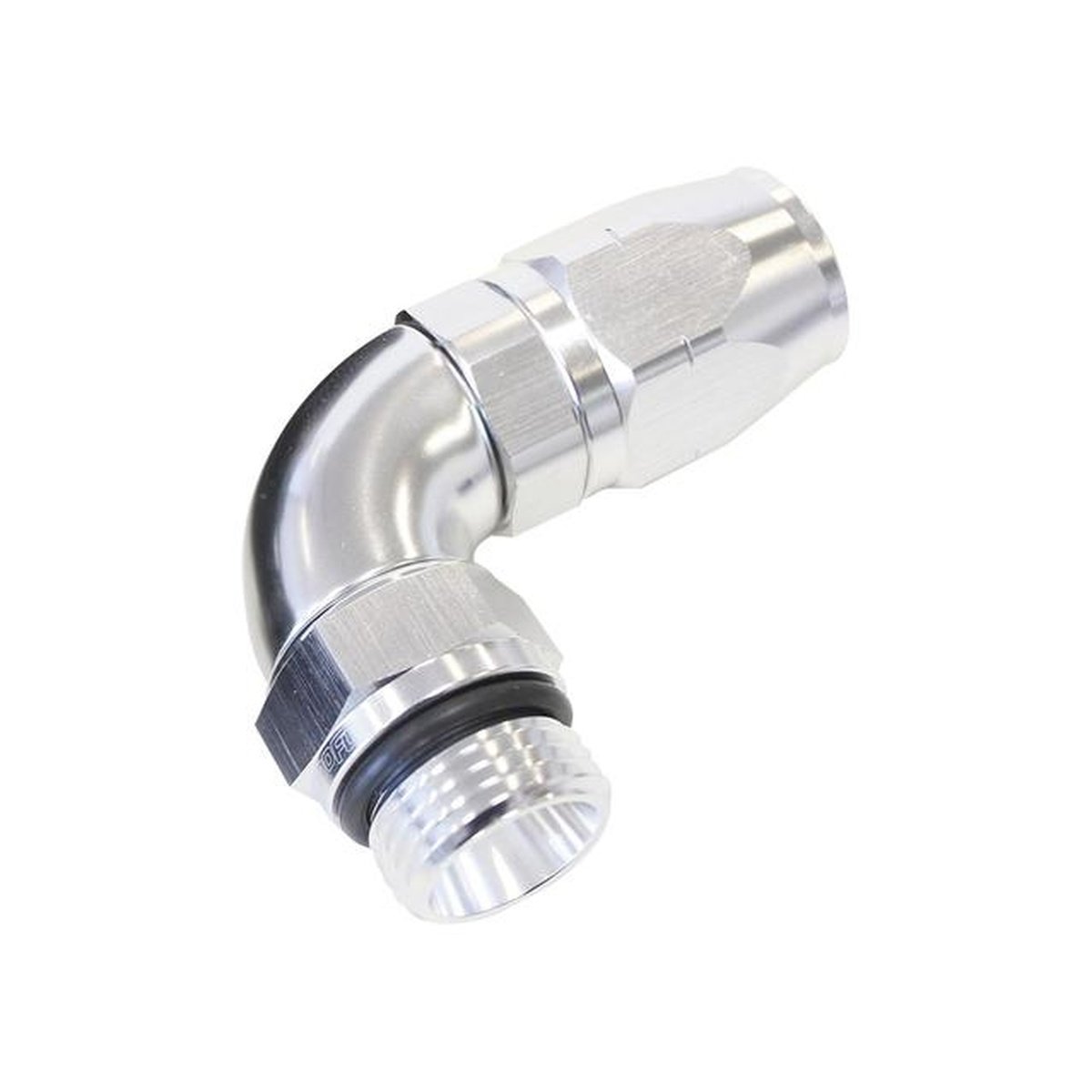 Aeroflow AF549-10-12S Male Hose End -12 ORB To -10 Hose full Flow Billet 90 Deg Silver AF549-10-12S