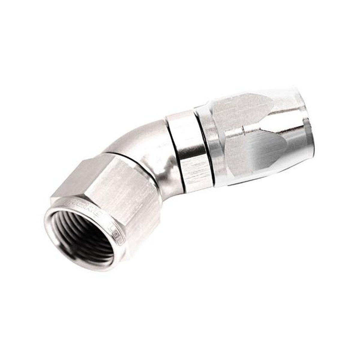 Aeroflow AF552-10S Alloy 45 Deg Hose End -10AN Silver Cutter Style Full Flow AF552-10S