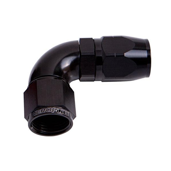 Aeroflow AF553-12BLK Alloy 90 Deg Hose End -12AN Black Cutter Style Full Flow AF553-12BLK
