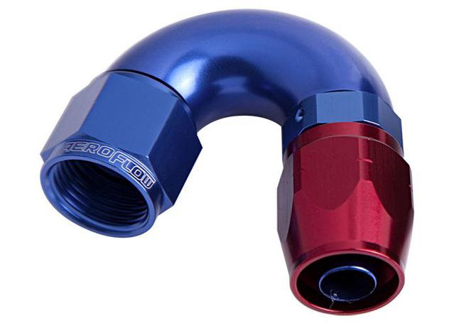 Aeroflow AF555-06-08 Stepped 150 Deg Hose End -6 -8AN Reducer Hose End Blue AF555-06-08