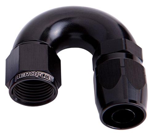 Aeroflow AF556-16BLK Alloy 180 Deg Hose End -16AN Black Cutter Style Full Flow AF556-16BLK