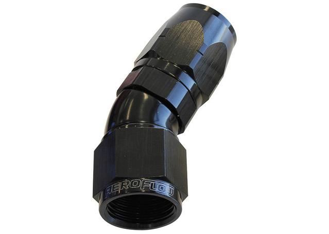 Aeroflow AF557-08-10BLK Alloy 30 Deg Hose End -8 Hose To -10AN Reducer Hose End Black AF557-08-10BLK