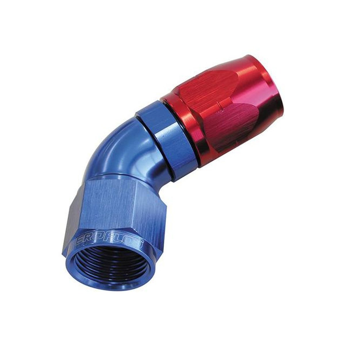 Aeroflow AF558-08-10 Alloy 60 Deg Hose End -8 Hose To -10 Reducer Hose End Blue AF558-08-10