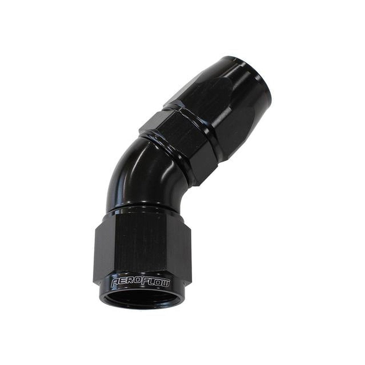 Aeroflow AF572-16DBLK 45 Deg -16AN Full Flow Teflon Hose End Black 1 Piece Fullflo AF572-16DBLK
