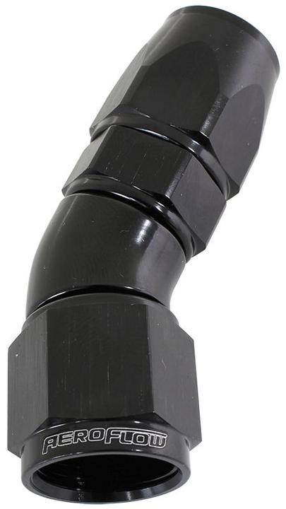 Aeroflow AF577-10DBLK 30 Deg -10AN Full Flow Teflon Hose End Black 1 Piece Fullflo AF577-10DBLK