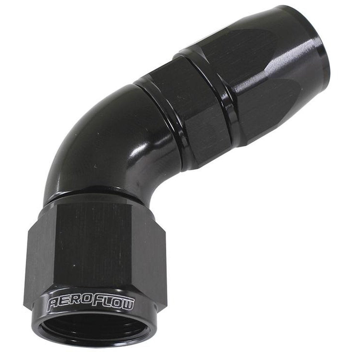 Aeroflow AF578-10DBLK 60 Deg -10AN Full Flow Teflon Hose End Black 1 Piece Fullflo AF578-10DBLK