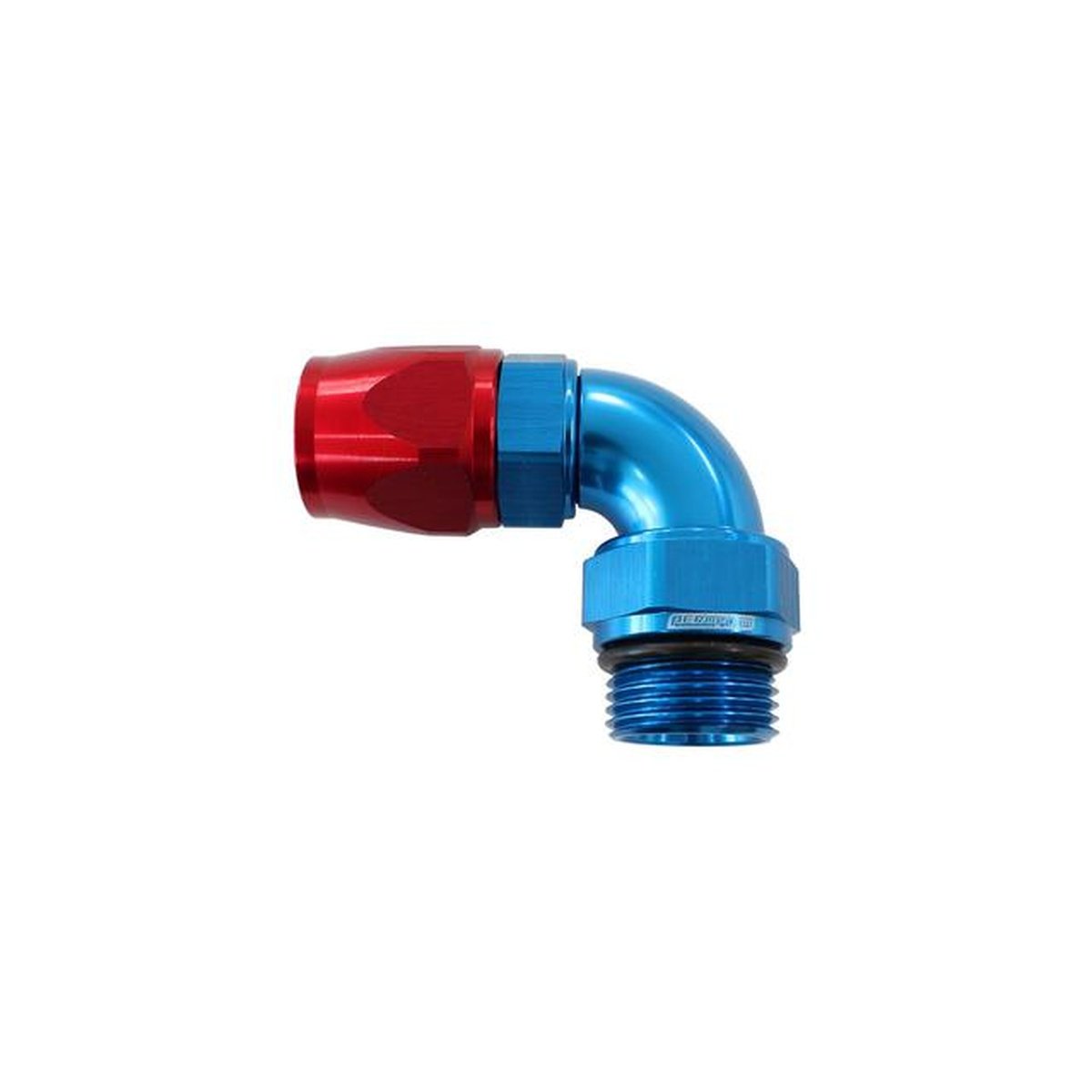 Aeroflow Male -10ORB To -10AN Teflon Full Flow Billet Blue 90Degree