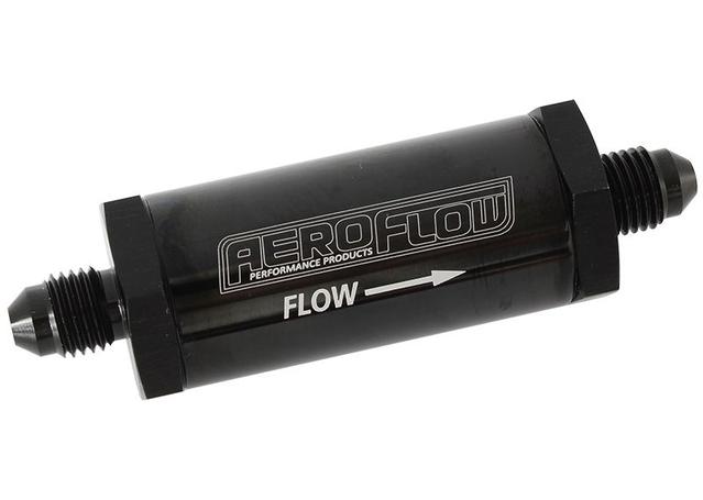 Aeroflow AF607-03BLK -3AN Inline Fuel & Oil Filter Blue 30 Micron Washable