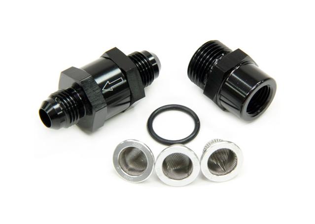 Aeroflow AF608-03BLK -3AN Inline Fuel & Oil Filter Black 3x Filter 30,80,150 Micron