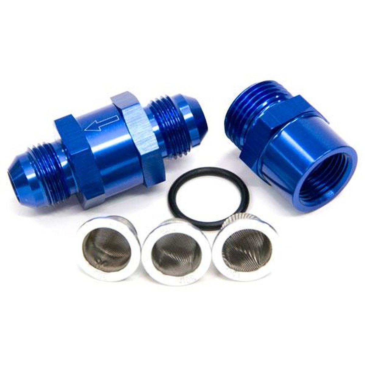 Aeroflow AF608-06 -6AN Inline Fuel & Oil Filter Blue 3x Filter 30,80,150 Micron