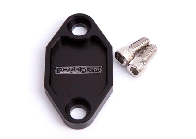 Aeroflow AF64-2029BLK Billet Fuel Pump Block Off Plate Black Suits Holden 308
