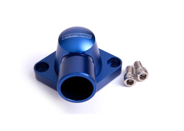 Aeroflow AF64-2034 Billet Thermostat Housing Blue Swivel Fits SBC BBC
