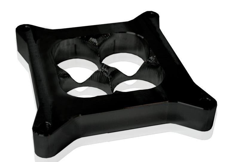 Aeroflow AF64-2044BLK Velocity Carb Spacer 4150 1" Black Square Bore