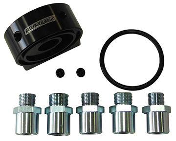 Aeroflow AF64-2108 Billet Sandwich Adapter -8 ORB Ports 2 X 1/8"