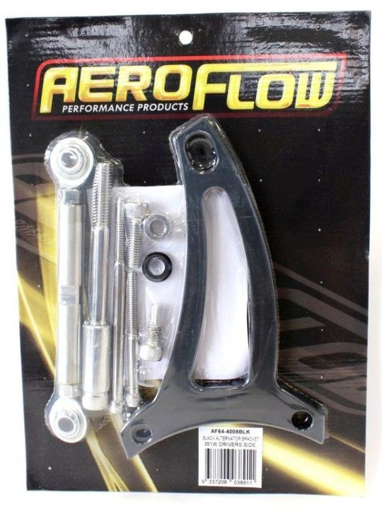 Aeroflow AF64-4008BLK Black Alternator Bracket Fits 351W Aust Driver Side