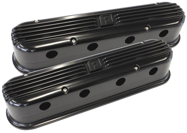 Aeroflow AF64-4110BLK Billet Retro Black Valve Covers Fits Chev LS LS2 And LS3 Coil