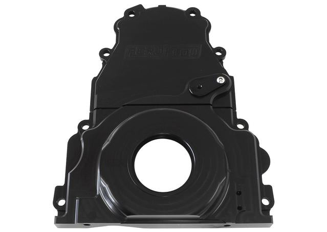 Aeroflow AF64-4361BLK Billet 2 Piece Timing Cover Black Anodised Fits Holden / Chev LS