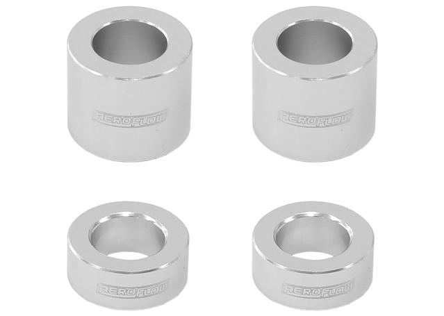 Aeroflow Billet Bolt Spacers Silver M10 3/8" 4 Pack