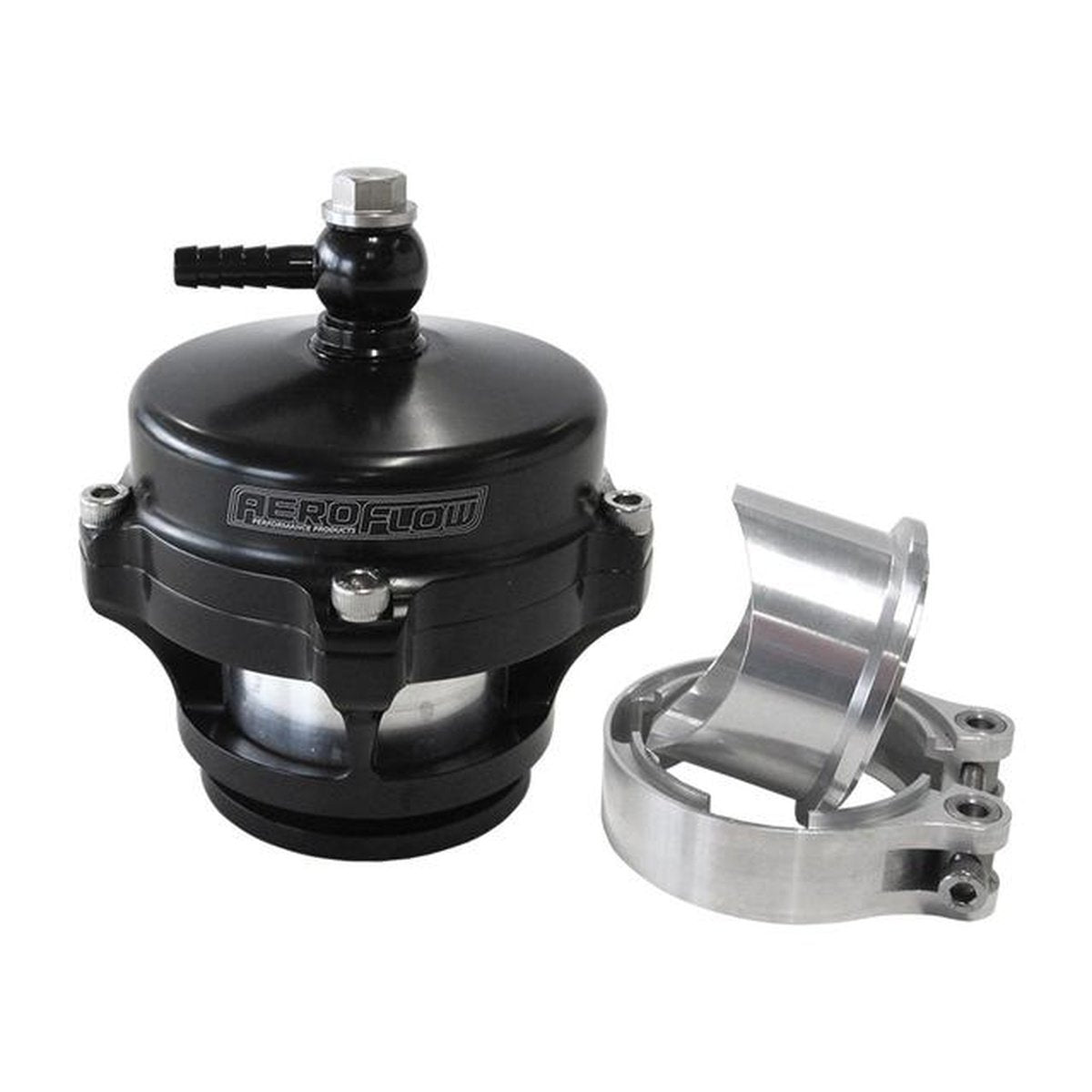 Aeroflow AF64-5050BLK 50mm Blow Off Valve Black Finish V-Band Weld-On Flange