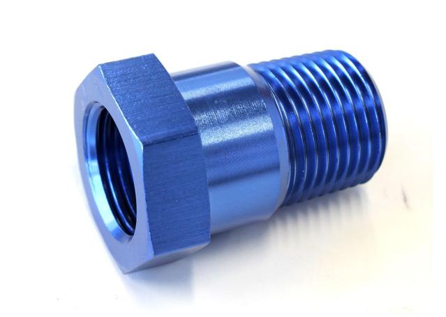 Aeroflow AF660-06 Temperature Probe Adapter Blue 3/8" Male 5/8" Female