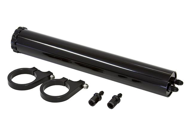 Aeroflow AF77-1021BLK Black Billet Overflow Tank Billet Brackets,Fittings Inc