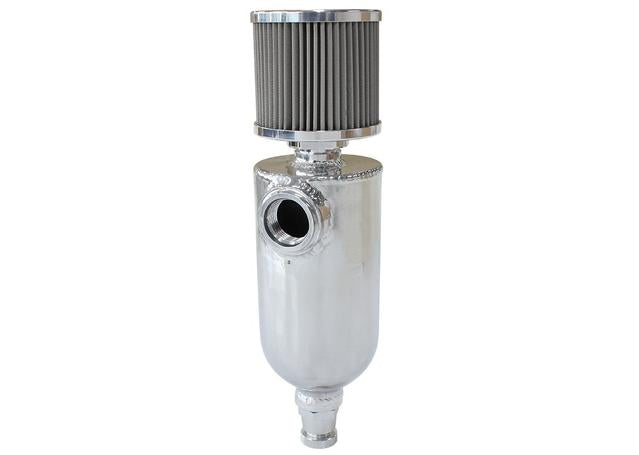 Aeroflow AF77-1028 Universal Breather Tank -12ORB 6.5X3.5" S/S Billet Breather
