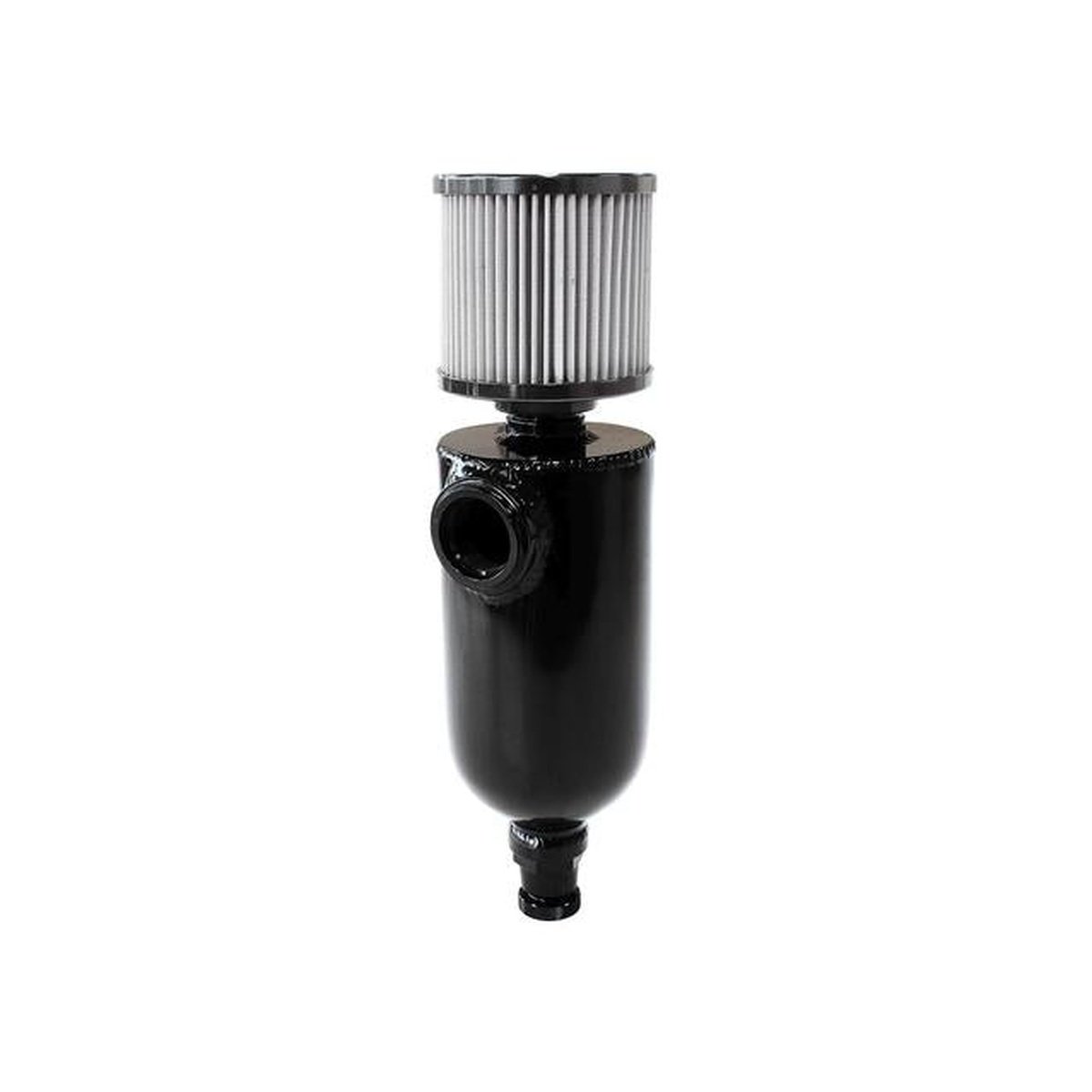 Aeroflow AF77-1028BLK Universal Breather Tank -12ORB 6.5X3.5" S/S Billet Breather