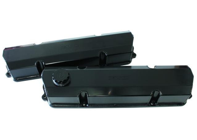 Aeroflow AF77-5004BLK Fabricated Valve Covers Black Suits Holden V8 Early