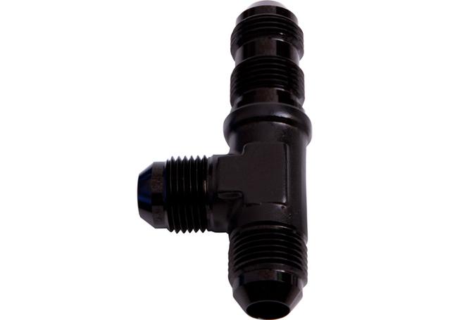 Aeroflow AF804-08BLK Male -8AN Tee Bulkhead On Run Black Male -8An, Nut Seperate AF804-08BLK
