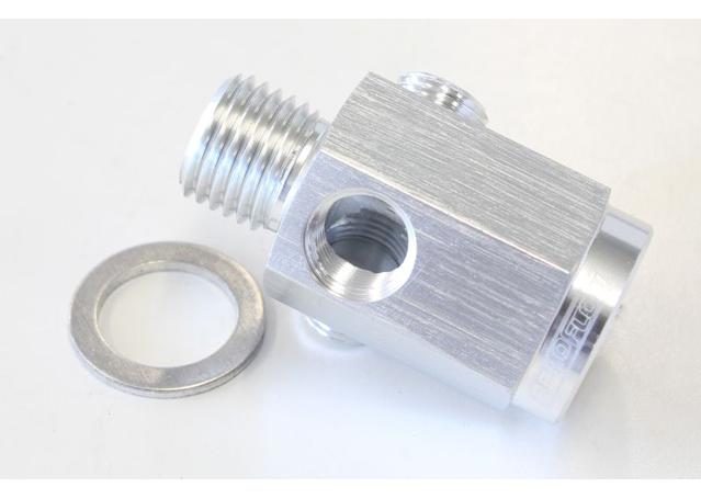 Aeroflow AF810-M14-02S M14 X 1.5 Extension With 1/8" Npt Port Silver