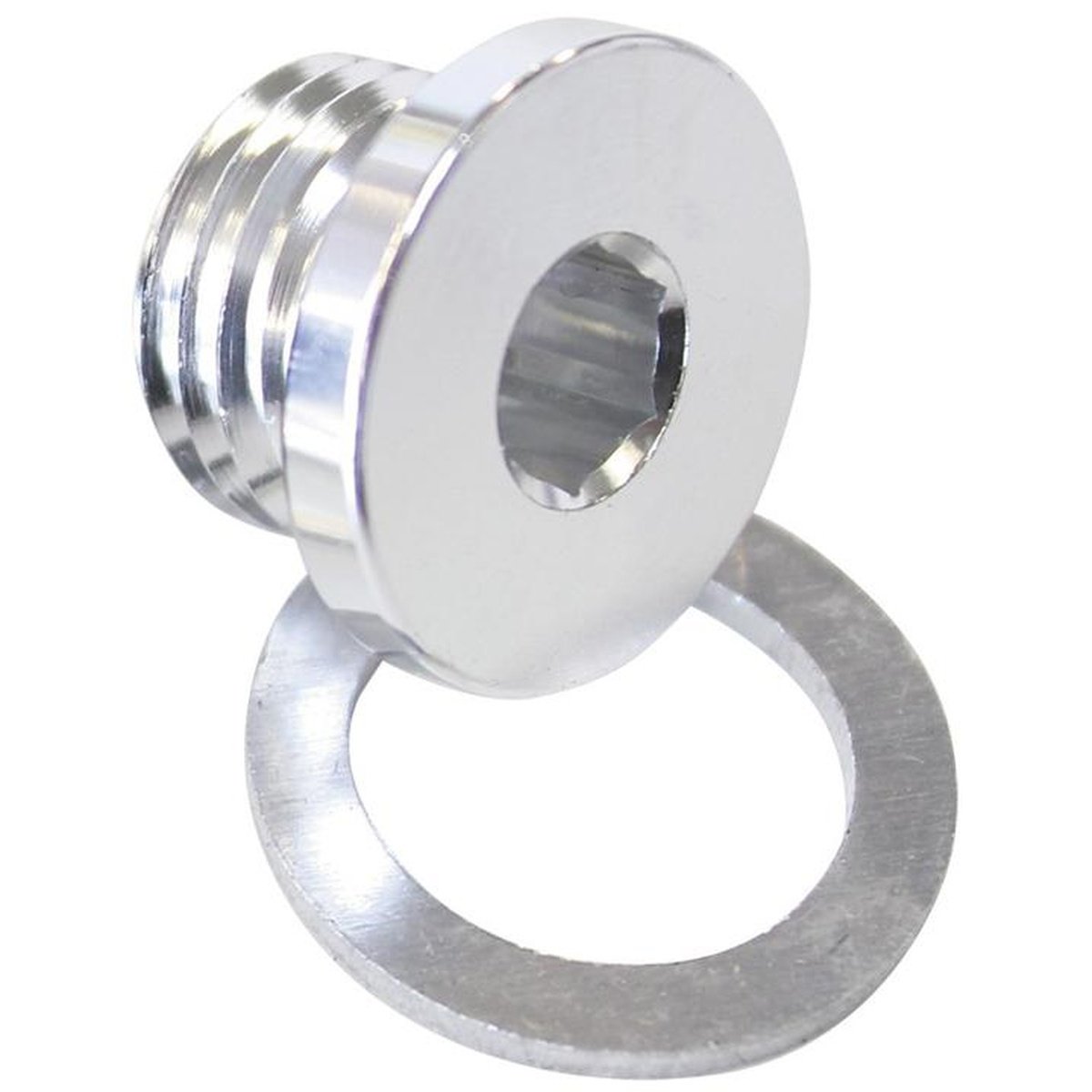 Aeroflow AF814-M10-01S Metric Port Plug M10 X 1.0 Silver Low Profile Hex Plug