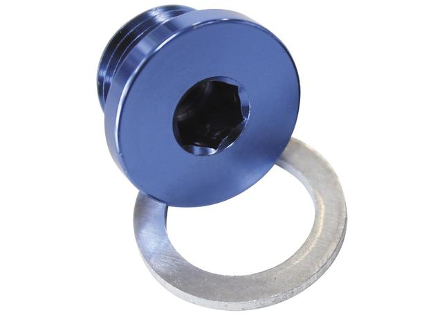 Aeroflow AF814-M10-02 Metric Port Plug M10 X 1.25 Blue Low Profile Hex Plug