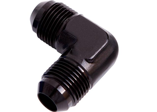 Aeroflow AF821-08BLK Male Flare Union 90Deg -8AN Black Male To Male 90Deg