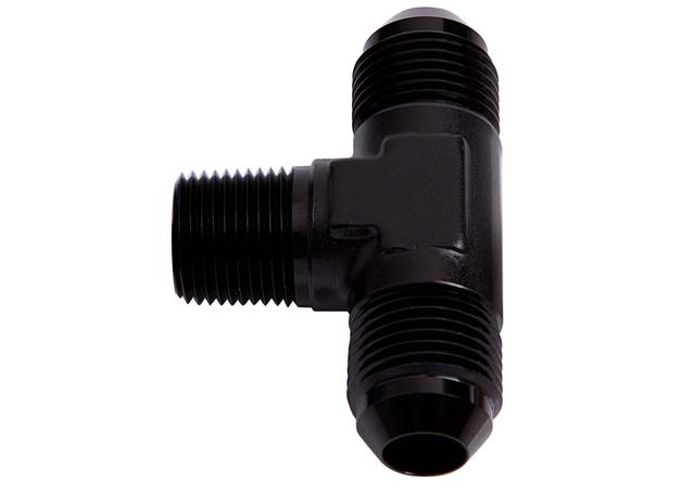 Aeroflow AF825-03BLK Tee -3AN With 1/8" NPT On Side Black AN Tee With NPT On Side AF825-03BLK