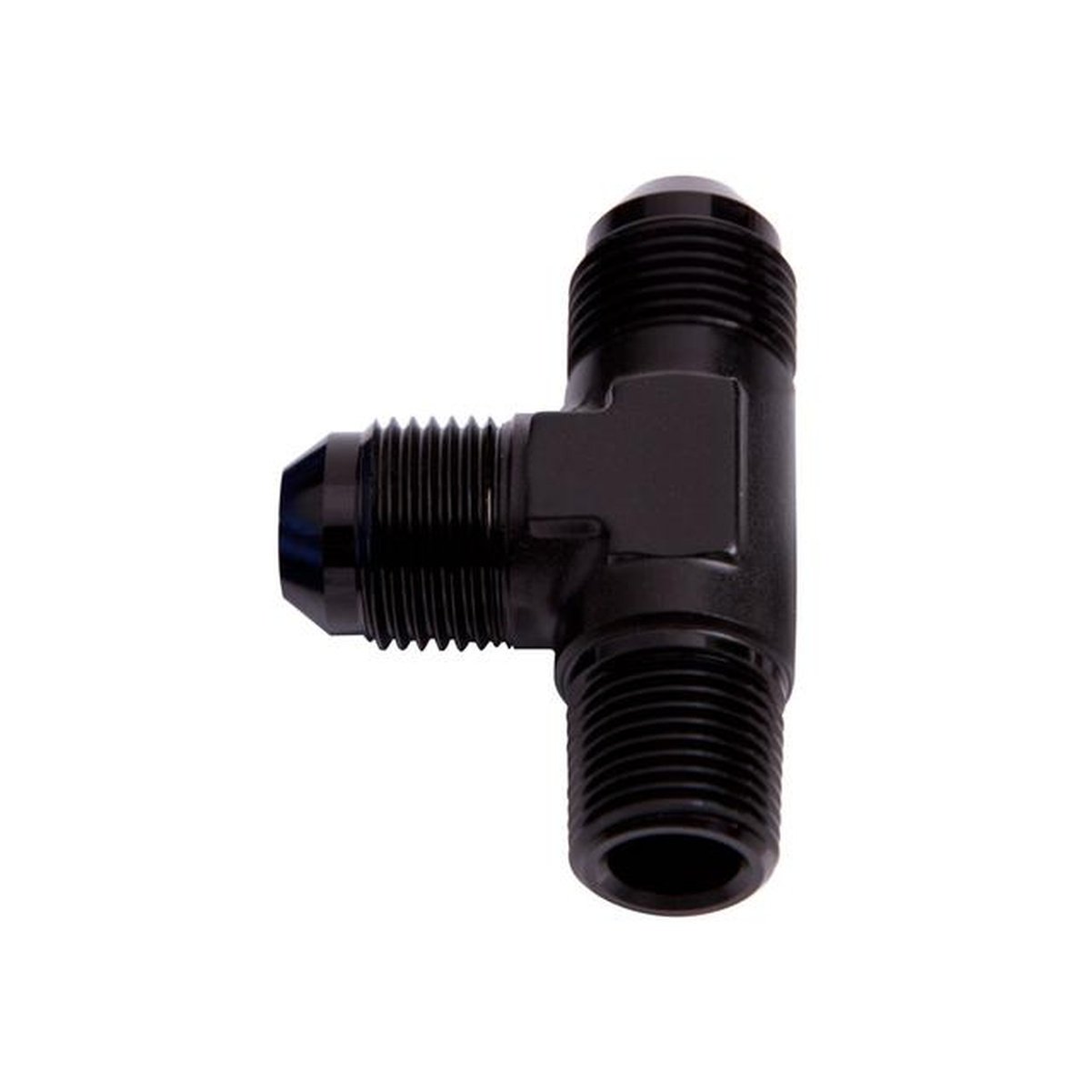Aeroflow AF826-06BLK Tee -6AN With 1/4" NPT On Run Black AN Tee With NPT On Run AF826-06BLK
