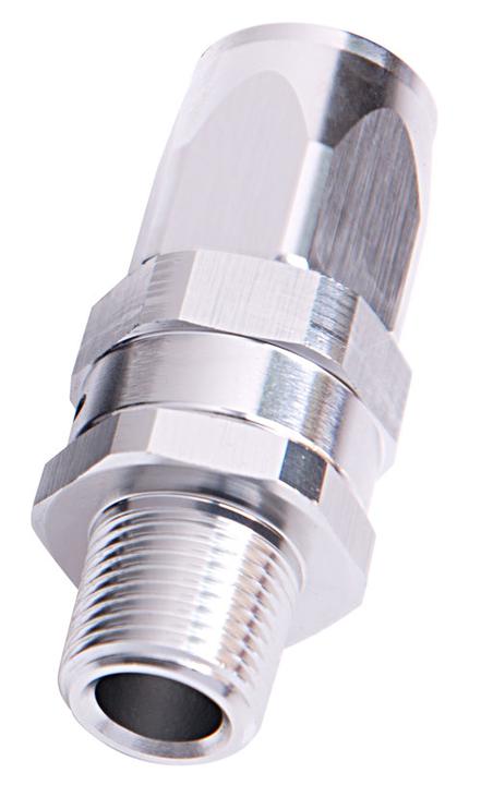 Aeroflow AF830-06-04S Male 1/4" Npt Straight To -6AN Silver Full Swivel Straight