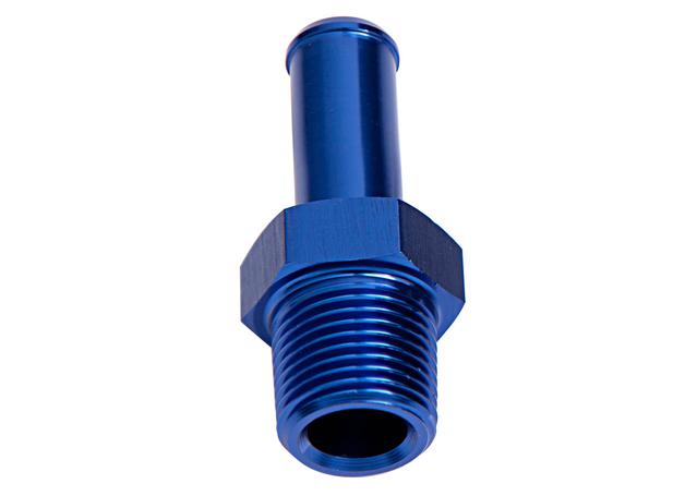Aeroflow AF841-06 Male 1/4" Npt To 3/8" Barb Blue Straight Male To Male