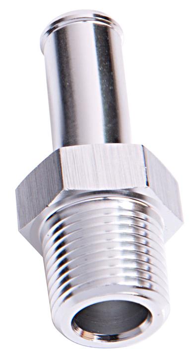 Aeroflow AF841-05S Male 1/8" Npt To 5/16" Barb Silver Straight Male To Male