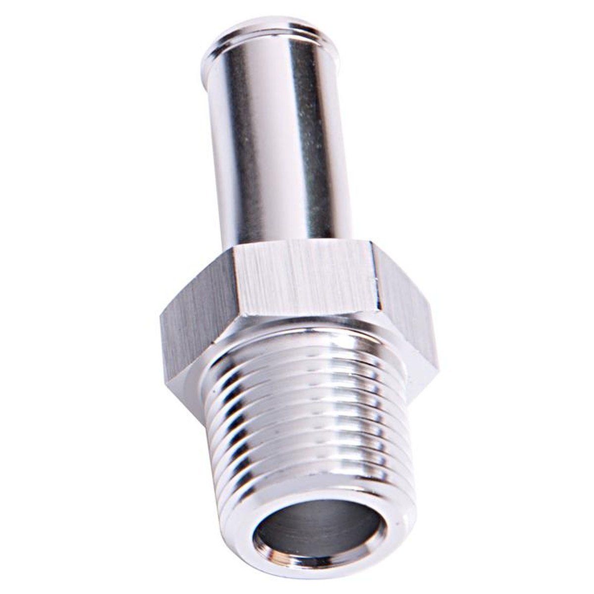 Aeroflow AF841-06-06S Male 3/8" Npt To 3/8" Barb Silver Male To Male