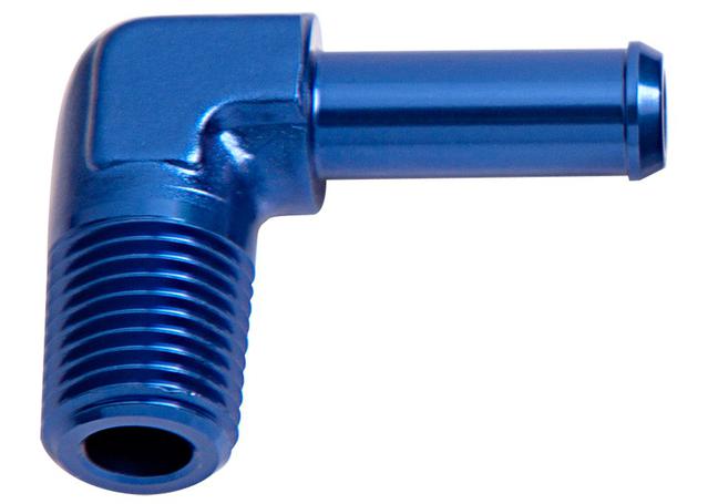 Aeroflow AF842-06-05 90Deg 3/8" Npt To 5/16" Barb Blue 90Deg Male To Male