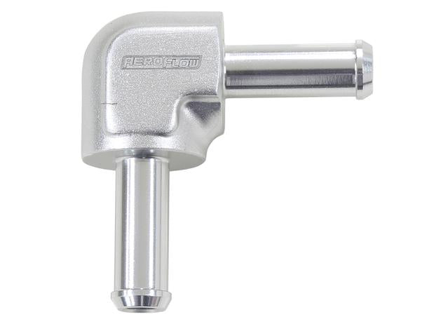 Aeroflow 90 Degree 5/16" Barb Both Ends Silver