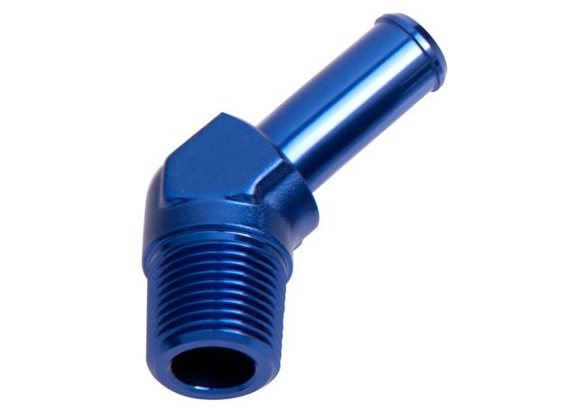 Aeroflow AF845-05 45Deg 1/8" Npt To 5/16" Barb Blue 45Deg Male To Male