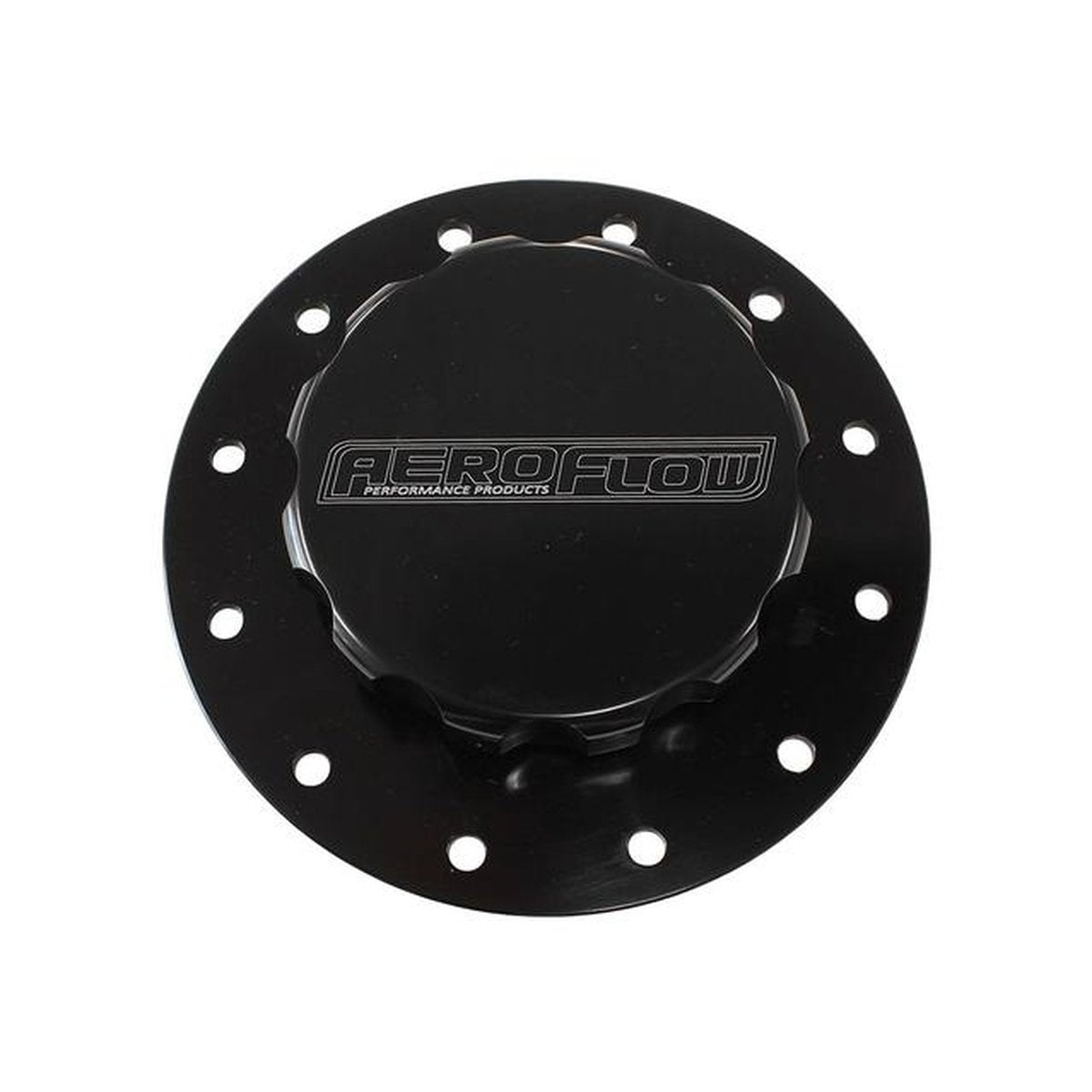 Aeroflow AF85-2002BLK Billet Alloy Fuel Cell Screw On Cap Black