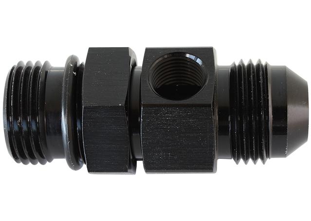 Aeroflow AF904-06BLK -6ORB To -6AN With 1/8" Port Black