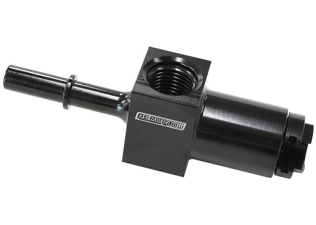 Aeroflow AF905-02BLK 3/8" Female To Male With 1/8" Port Black Quick Connect EFI